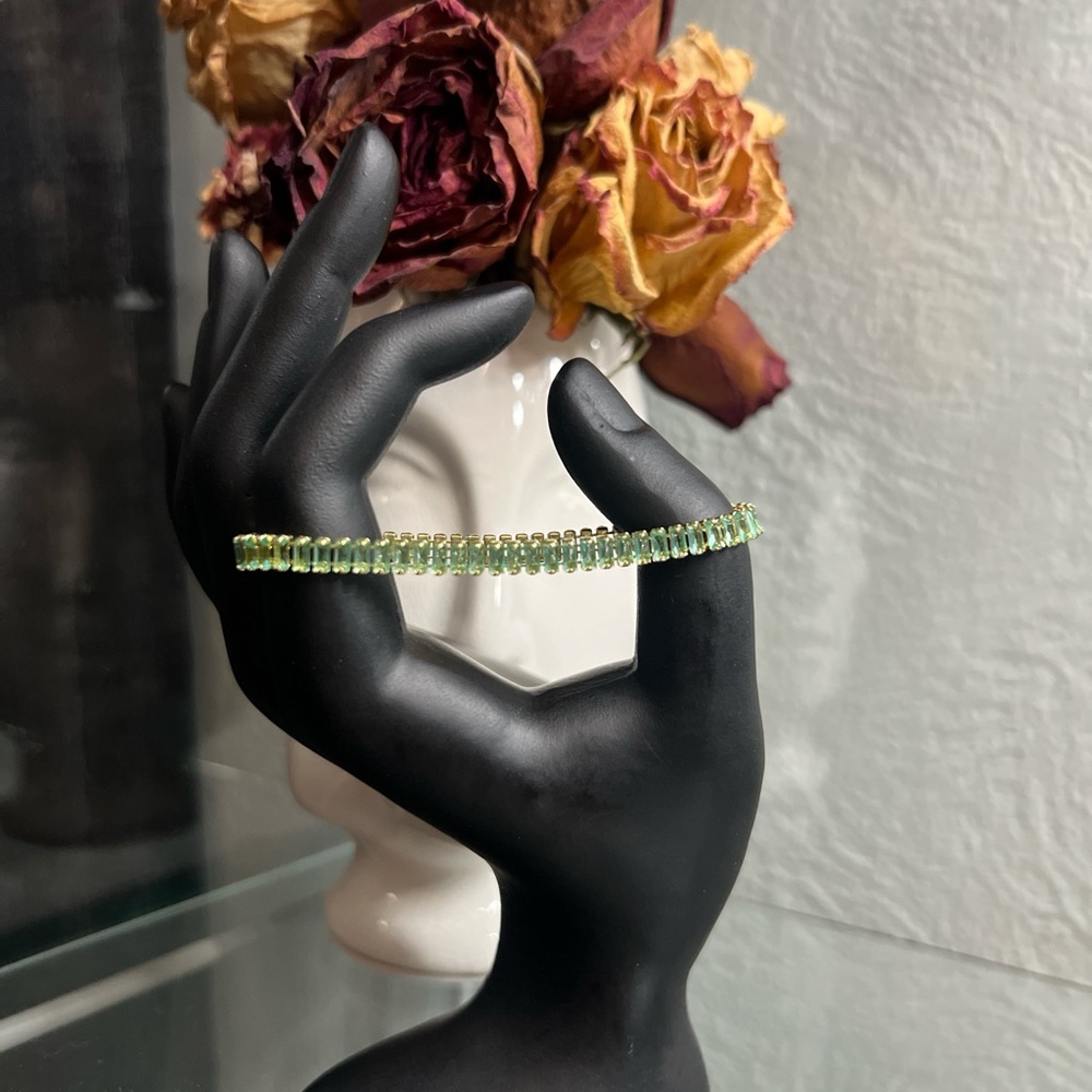 Light Green Crystal Tennis Bracelet